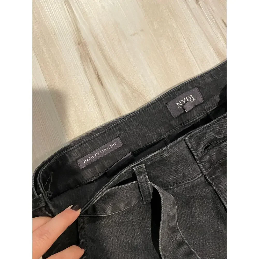 NYDJ Not your daughters jeans Marilyn Straight jeans with belt dark wash 10P